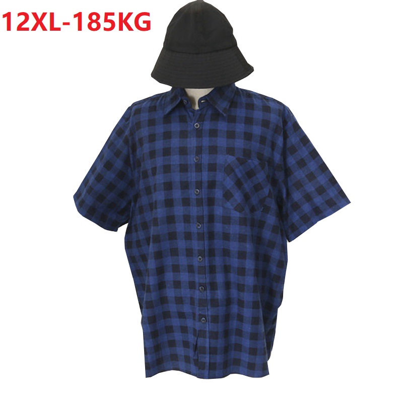 summer plaid shirts men plus size 8XL 10XL 12XL short sleeve shirts larger size man casual home loose cotton shirt blue pockets
summer plaid shirts men plus size 8XL 10XL 12XL short sleeve shirts larger size man casual home loose cotton shirt blue pockets