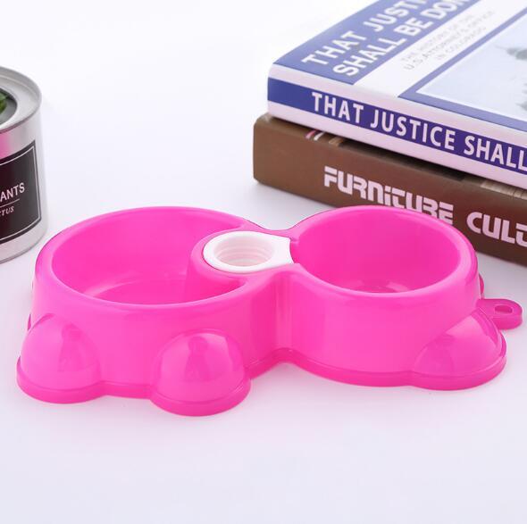 Pet Products Plastic Pet Bowl Environmental Protection Non-toxic Dog Drinking Double Bowl Tableware Pet Feeding Tool CCA9652