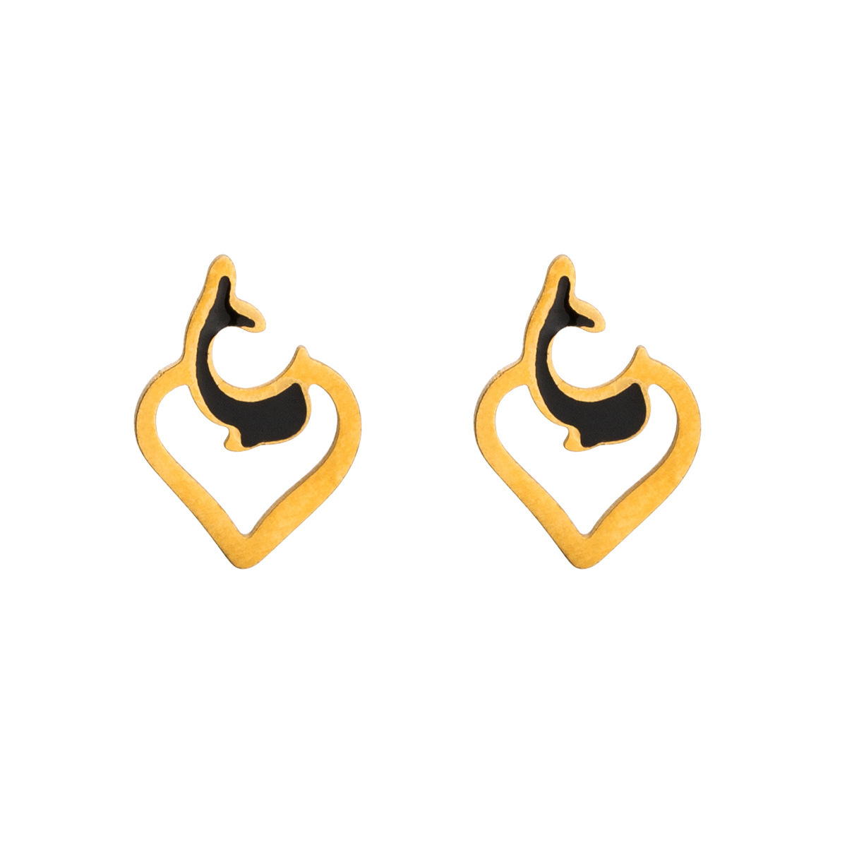 East Gate earrings every year have fish love hollow oil dripping stainless steel earrings female Korean ear accessories new style
East Gate earrings every year have fish love hollow oil dripping stainless steel earrings female Korean ear accessories new style