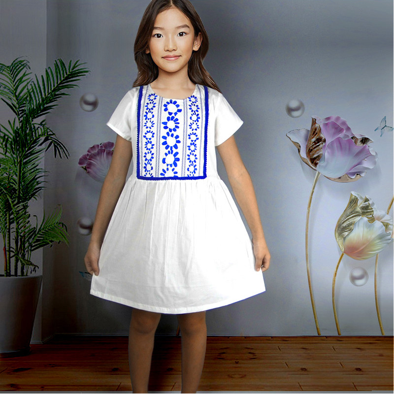 Baby cotton dress Cotton girls dress Children summer Girls Embroidered Short Sleeve A-line, White
Baby cotton dress Cotton girls dress Children summer Girls Embroidered Short Sleeve A-line, White