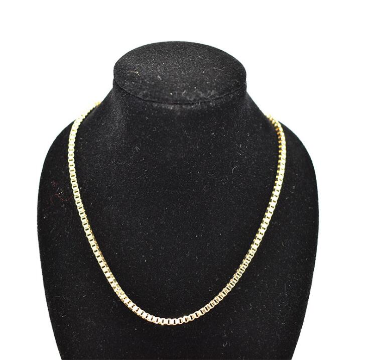 Fashion Venice Chain Men women Necklace 50pcs/lot gold silvery 2MM Box Chain Necklace 20"/24"/28" for Pendants