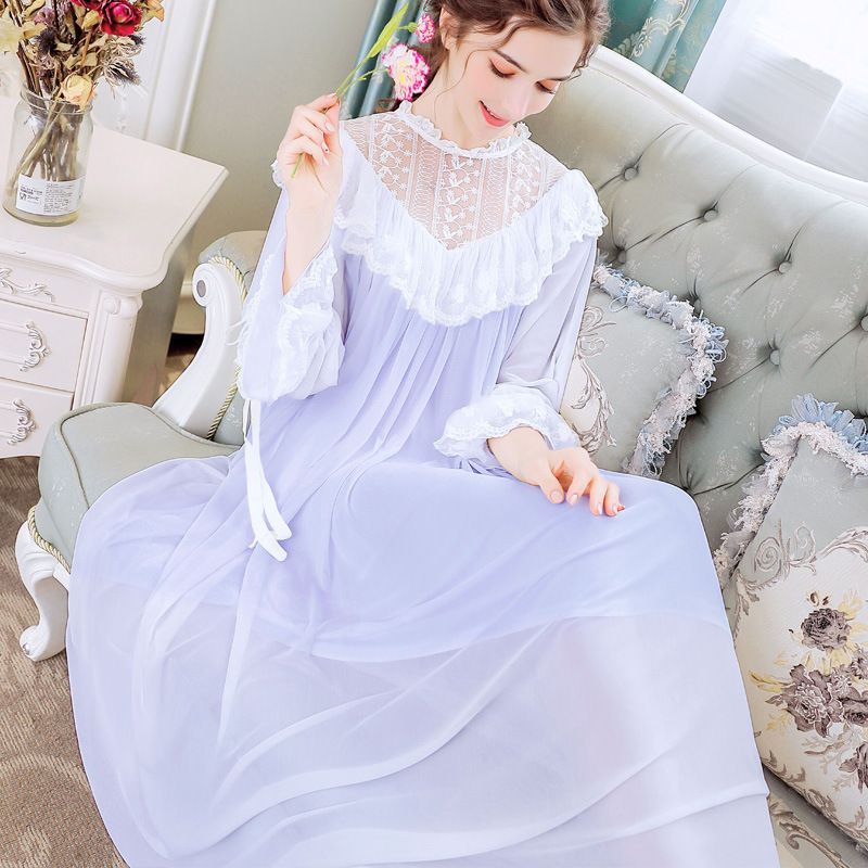 Nightgown Modal Nightdress Elegant Sleepdress Autumn Sleepwear Lantern Sleeve Bow Long Princess Style Sleepwear Soft Homewear, White
Nightgown Modal Nightdress Elegant Sleepdress Autumn Sleepwear Lantern Sleeve Bow Long Princess Style Sleepwear Soft Homewear, White