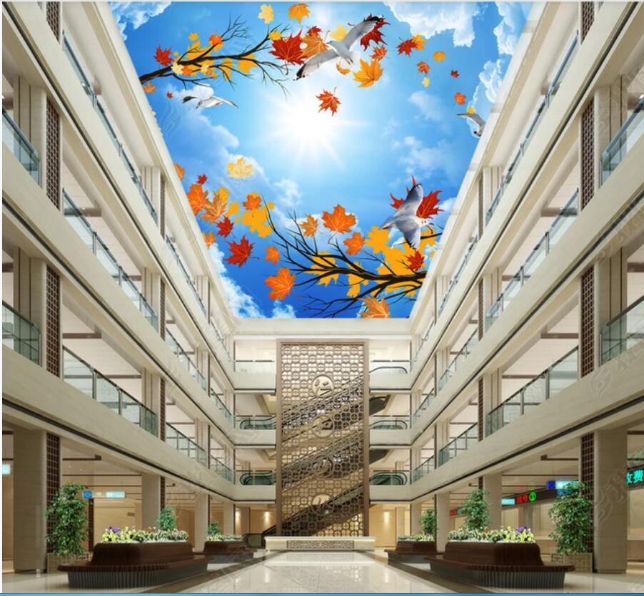 3d ceiling murals wallpaper custom mural HD Fantasy Autumn Leaves Flowers Clouds Flying Pigeon Zenith Mural Ceiling home decor painting, Non woven 
3d ceiling murals wallpaper custom mural HD Fantasy Autumn Leaves Flowers Clouds Flying Pigeon Zenith Mural Ceiling home decor painting, Non woven
