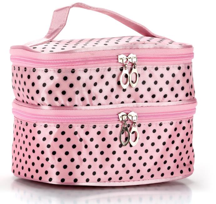 designer handbag fashion explosion model wavelet double layer small dot cosmetic bag ready to ship