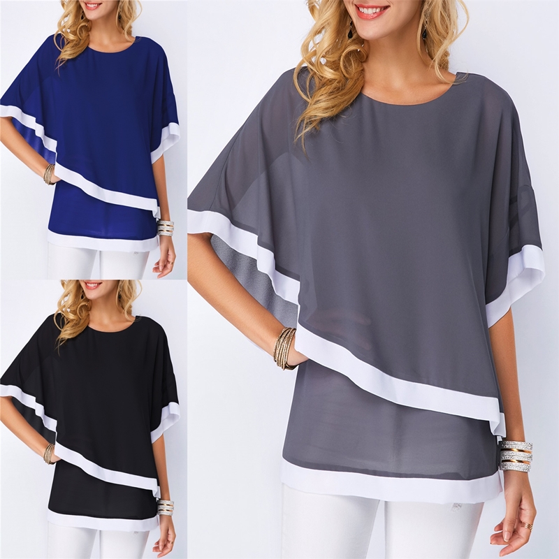 Plus Size -5XL Blouses For Women Patchwork Double Layer Tops Casual Batwing Sleeve Tunic 2020 Autumn Irregular Chiffon Shirts, Black
Plus Size -5XL Blouses For Women Patchwork Double Layer Tops Casual Batwing Sleeve Tunic 2020 Autumn Irregular Chiffon Shirts, Black