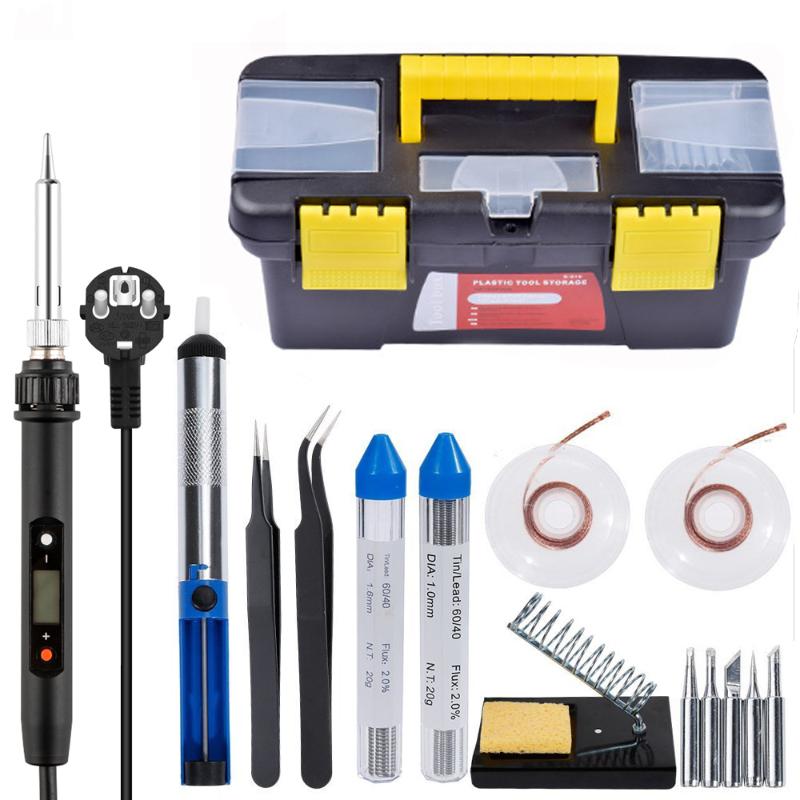 60W Soldering Iron Toolbox 110V /220V Adjustable Temperature Welding Kit Soldering Board Set Repair Tool
60W Soldering Iron Toolbox 110V /220V Adjustable Temperature Welding Kit Soldering Board Set Repair Tool