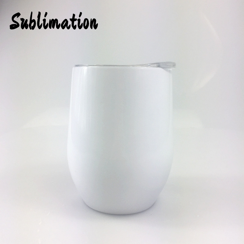 DIY Sublimation 12oz White Wine Tumbler Stainless Steel Egg Shaped Mug with Lid Double Walled Insulated Vacuum Water Bottles Big Belly Mug от DHgate WW