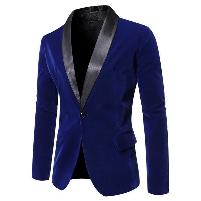 2020 New Men Wine red velvet suede Business Casual Dress Slim Blazer Jacket Homme Fashion Stage Party Formal Suit coat Outwear1