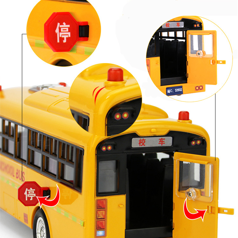Big Size Inertial School Bus Vehicle Model Lighting Music Cars Toys For Children Boy Kids Gift