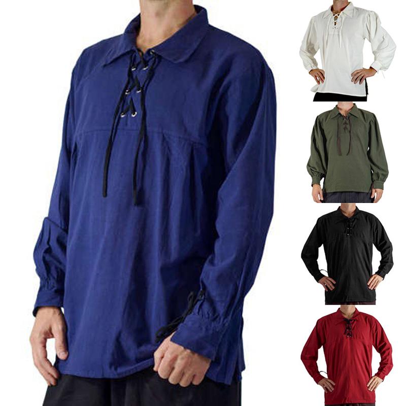 Oeak 2019 Vintage Men Bandage Shirt Long Sleeve Medieval Style Retro Belt Shirt Loose Design Solid Color Top Spring Men Clothing, White
Oeak 2019 Vintage Men Bandage Shirt Long Sleeve Medieval Style Retro Belt Shirt Loose Design Solid Color Top Spring Men Clothing, White
