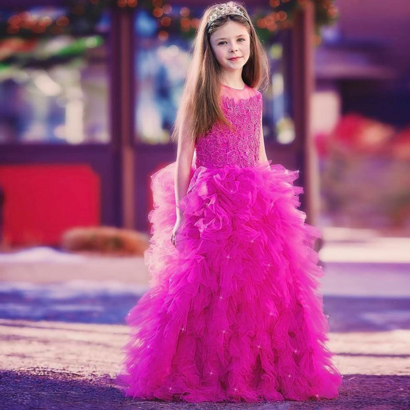 Cheap A Line Fuchsia Flower Girls Dresses Jewel Neck Tier Tulle Puffy Skirt Kids Pageant Dress Custom Made Girls Prom Gown, Pink
Cheap A Line Fuchsia Flower Girls Dresses Jewel Neck Tier Tulle Puffy Skirt Kids Pageant Dress Custom Made Girls Prom Gown, Pink