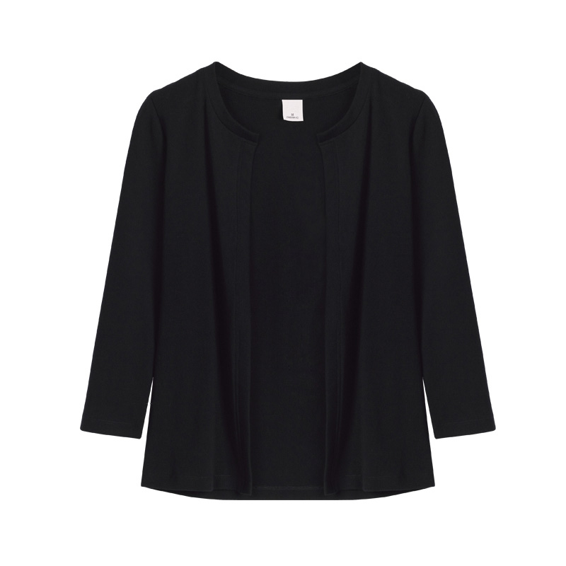 Women cotton cuasual coat Lady office jacket O-NECK Three Quarter Sleeve all match women tops, Black
Women cotton cuasual coat Lady office jacket O-NECK Three Quarter Sleeve all match women tops, Black