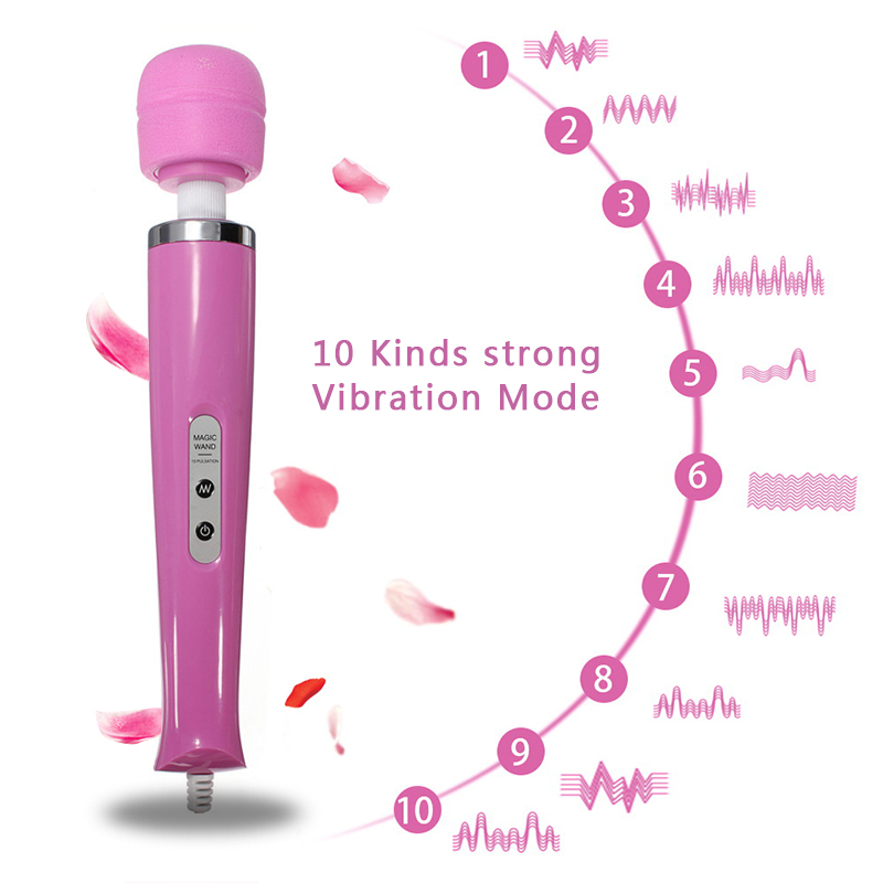 Black Wolf 10 Speed Vibrator Sex Toy Product Magic Wand Travel G-spot stimulation Massager Wired Style Personal Body Y200616