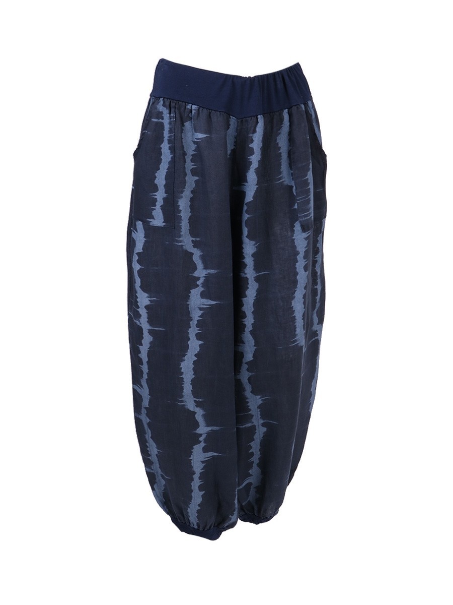 pants Spot 2021 European spring and summer fashion Harlan pocket tie-dye printing loose casual wide-leg pants support mixed batch