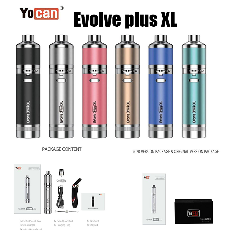 Newest 6 Colors Yocan Evolve Plus XL Wax Dry Herb Vaporizer Kits With QUAD Quartz Coil Vape Pen Kit In Bulk Spot, Multi
Newest 6 Colors Yocan Evolve Plus XL Wax Dry Herb Vaporizer Kits With QUAD Quartz Coil Vape Pen Kit In Bulk Spot, Multi