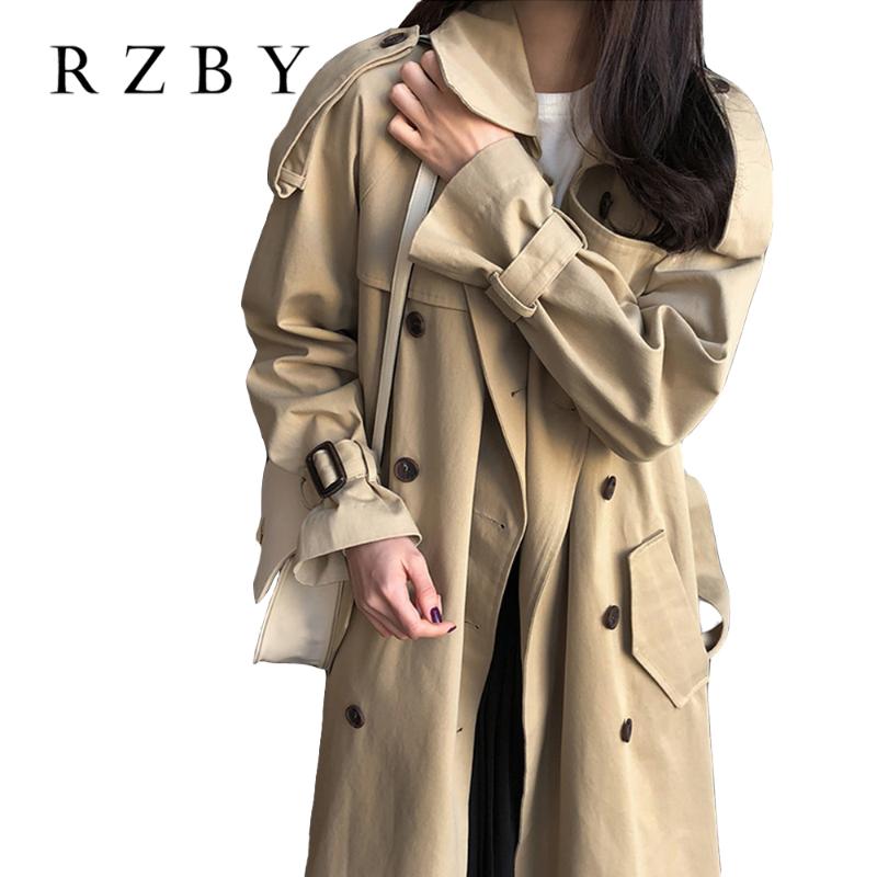 RZBY 2020 Fashion Spring/Autumn Casual Double breasted women Simple Classic Long Trench coat with belt Chic Female windbreaker, Khaki
RZBY 2020 Fashion Spring/Autumn Casual Double breasted women Simple Classic Long Trench coat with belt Chic Female windbreaker, Khaki