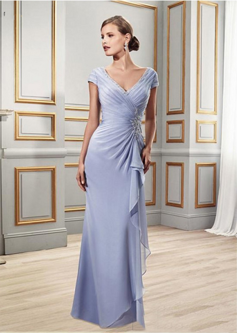 V Neck Lavender Chiffon Sheath Mother Of The Bride Dress With Ruched and Beads Wedding Guest Dress Vestidos De Novia Madrinha
V Neck Lavender Chiffon Sheath Mother Of The Bride Dress With Ruched and Beads Wedding Guest Dress Vestidos De Novia Madrinha