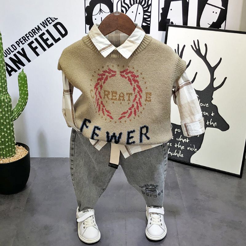 3PCS WLG Boys Clothes Kids Spring Autumn Khaki Vest Plaid Shirt and Denim Jean Set Baby Boy Casual All Match Outfits for 2-6T
3PCS WLG Boys Clothes Kids Spring Autumn Khaki Vest Plaid Shirt and Denim Jean Set Baby Boy Casual All Match Outfits for 2-6T