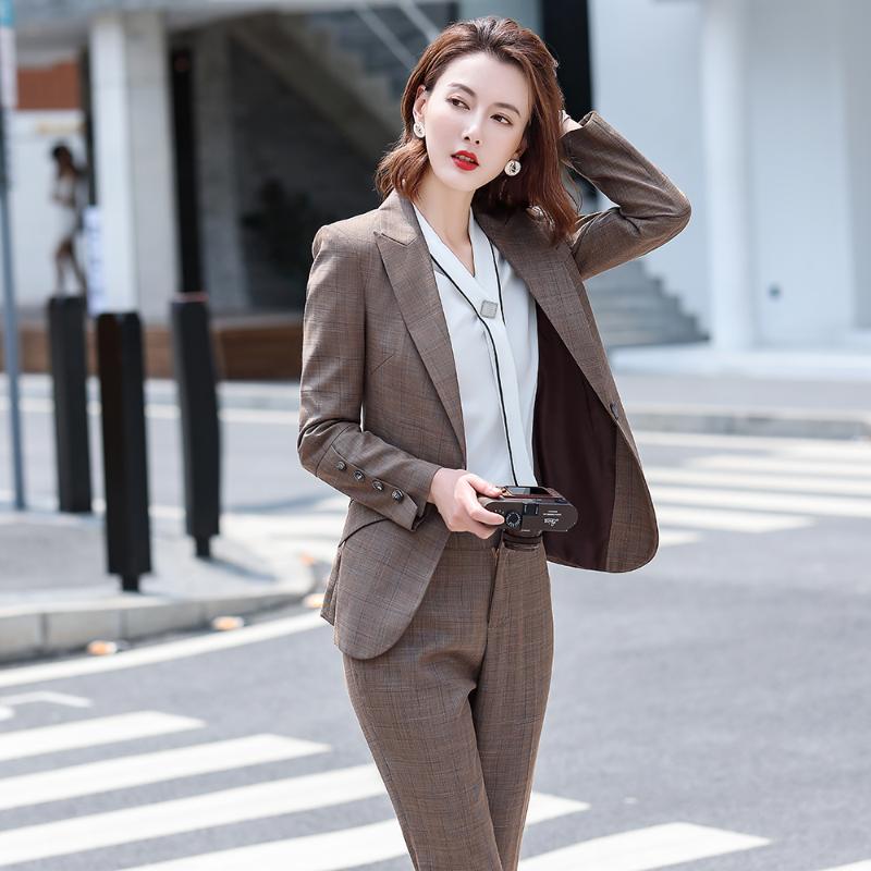 New Work Female Formal Pant Suits 2Pieces Set for Women Grid Blazer Jacket & Trousers Woman Suits Lady Suit Offic Plus Size, Gray
New Work Female Formal Pant Suits 2Pieces Set for Women Grid Blazer Jacket & Trousers Woman Suits Lady Suit Offic Plus Size, Gray