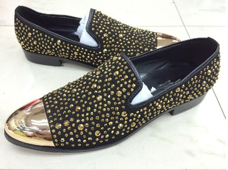 Iron Round Gold Rhinestone Oxford Shoes For Men Casual Low Cut party wedding Men Formal Shoes, Beige
Iron Round Gold Rhinestone Oxford Shoes For Men Casual Low Cut party wedding Men Formal Shoes, Beige