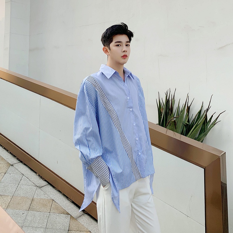 Men Irregular Stripe Splice Casual Long Sleeve Shirt Male Women Streetwear Fashion Hip Hop Loose Korea Style Couple Blouse Shirt, 3395
Men Irregular Stripe Splice Casual Long Sleeve Shirt Male Women Streetwear Fashion Hip Hop Loose Korea Style Couple Blouse Shirt, 3395