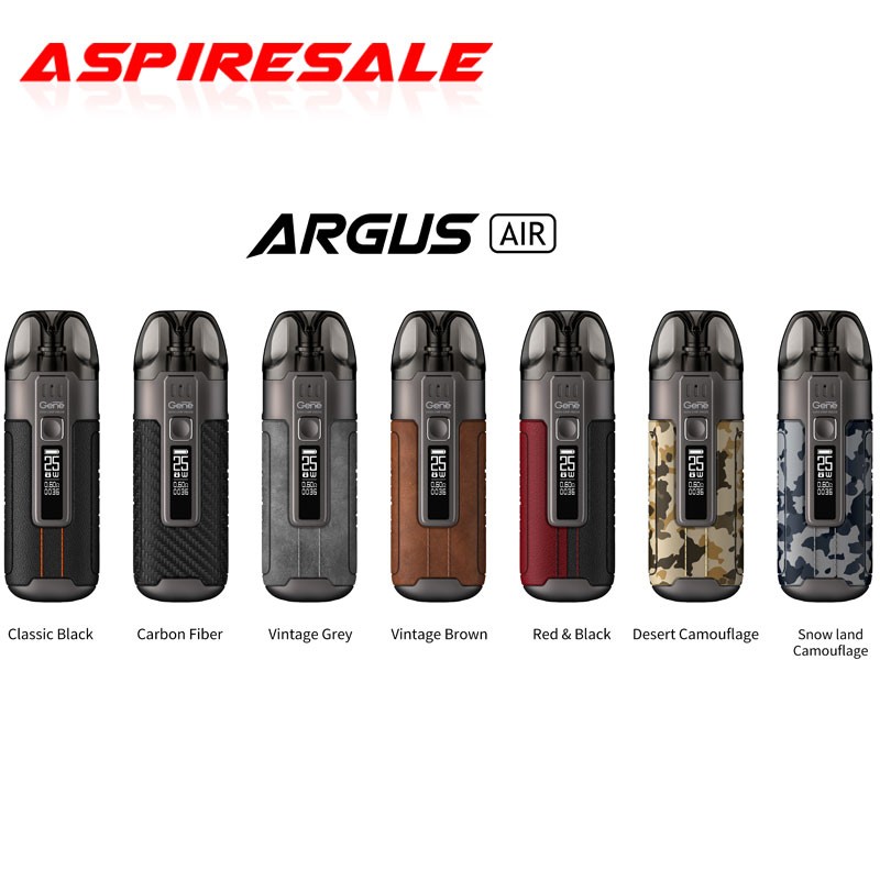 Authentic VOOPOO Argus Air Kit Built-in 900mAh Battery Two 3.8ml Pod Cartridges with PnP Series Coils, Classic black
Authentic VOOPOO Argus Air Kit Built-in 900mAh Battery Two 3.8ml Pod Cartridges with PnP Series Coils, Classic black