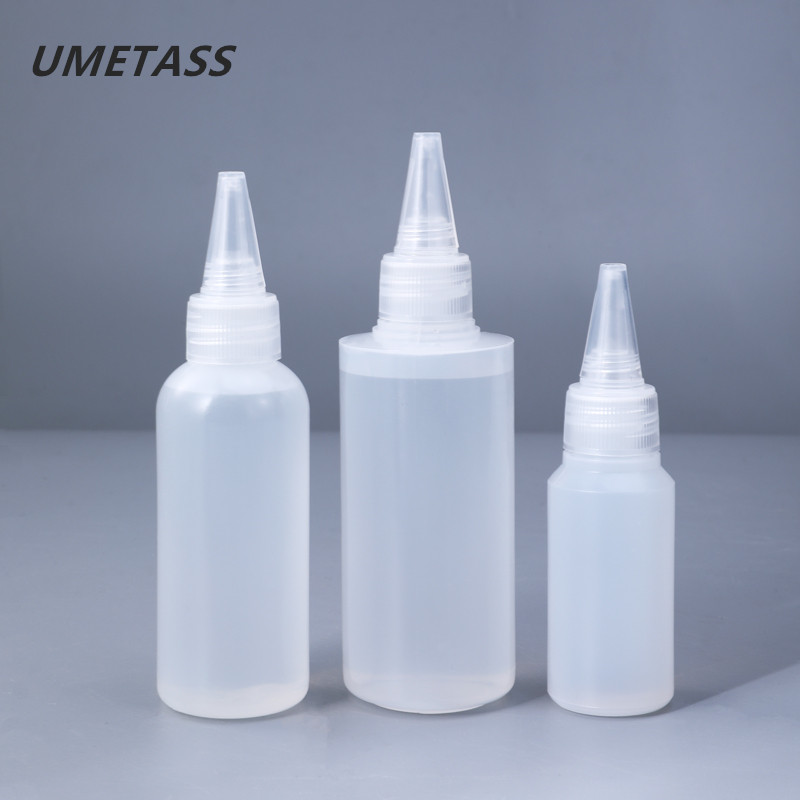 Storage Bottles & Jars UMETASS 30ML,60ML,100ML Empty PE Plastic Glue With Screw-On Lids Squeeze Liquid Ink Oil Dropper 10PCS/lot