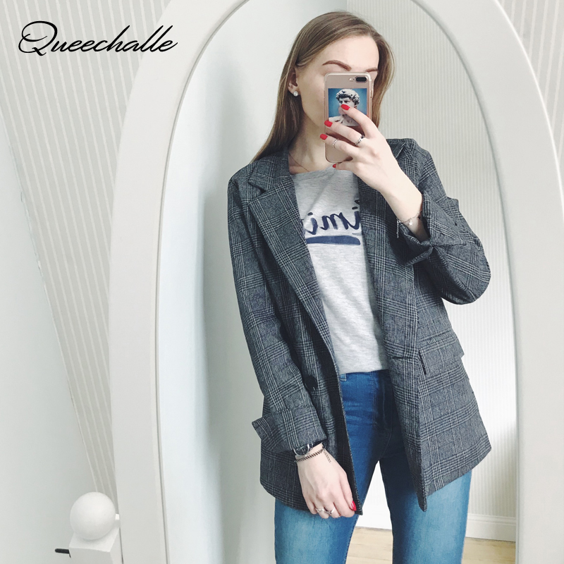 XXL 3XL 4XL 5XL 2020 Autumn Plus Size Plaid Blazer Women Formal Loose Jacket Coat Office Lady Long Sleeve Suit Blazer Gray
XXL 3XL 4XL 5XL 2020 Autumn Plus Size Plaid Blazer Women Formal Loose Jacket Coat Office Lady Long Sleeve Suit Blazer Gray
