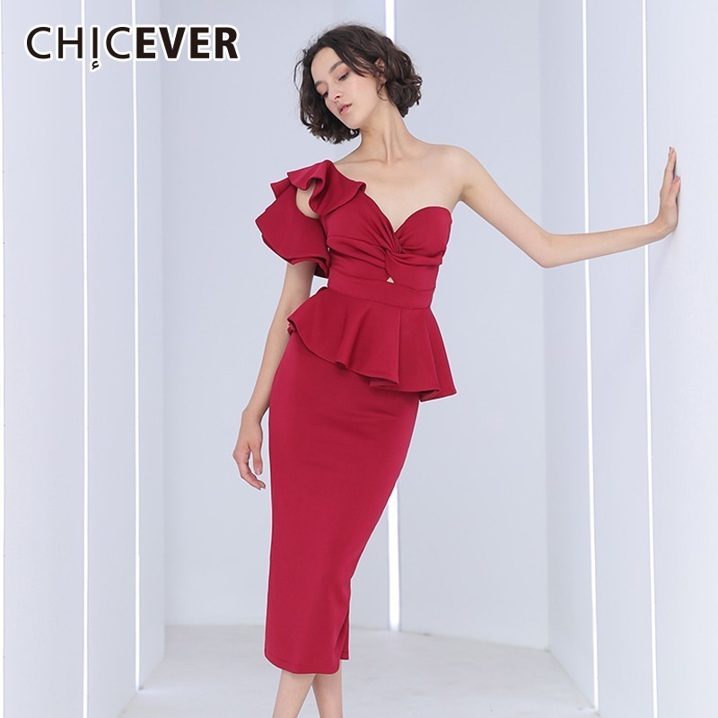 CHICEVER Summer Two Piece Set Sexy Off Shoulder Petal Sleeve Ruffles T Shirts Top Female High Waist Bodycon Midi Skirt For Women, Pink dress
CHICEVER Summer Two Piece Set Sexy Off Shoulder Petal Sleeve Ruffles T Shirts Top Female High Waist Bodycon Midi Skirt For Women, Pink dress