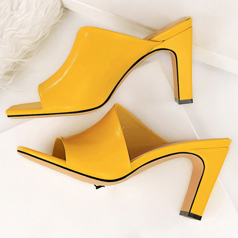 Slippers 2021 Women 8.5cm High Heels Mules Yellow Slides Lady Thick Block Silver Sexy Summer Luxury Peep Toe Platform Shoe, Black
Slippers 2021 Women 8.5cm High Heels Mules Yellow Slides Lady Thick Block Silver Sexy Summer Luxury Peep Toe Platform Shoe, Black