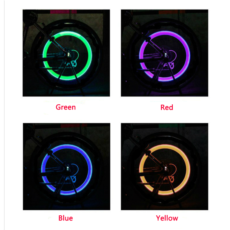 LED Bicycle Lights Wheel Tire Valve's Light Cycling Riding Sport Spoke Safety Warning Lamp Tire Valve Cap Neon Lamp LED Flash Light