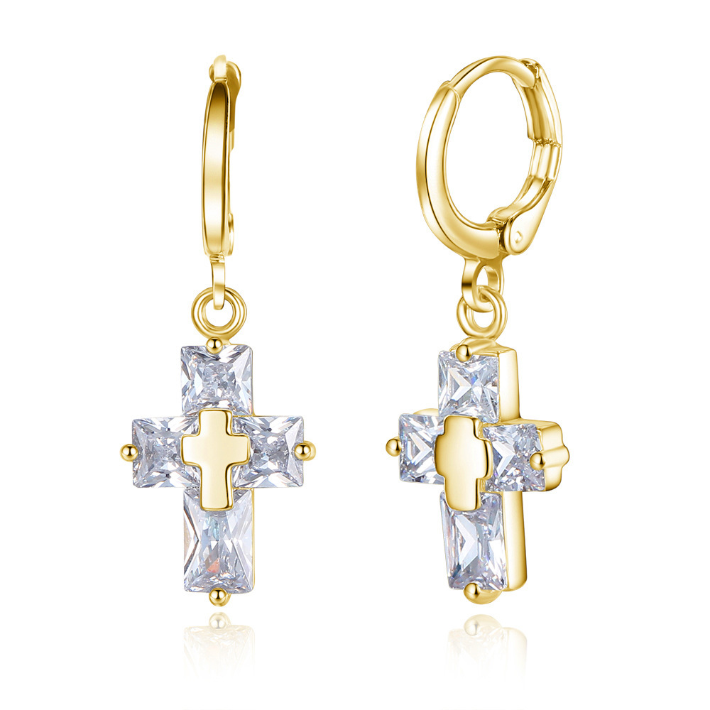 Luxury jewelry designer cross earring Dangle Jewelry Hiphop Copper Earring Hooks Zircon Hoop Big Stud Earring Copper Earrings, Golden
Luxury jewelry designer cross earring Dangle Jewelry Hiphop Copper Earring Hooks Zircon Hoop Big Stud Earring Copper Earrings, Golden