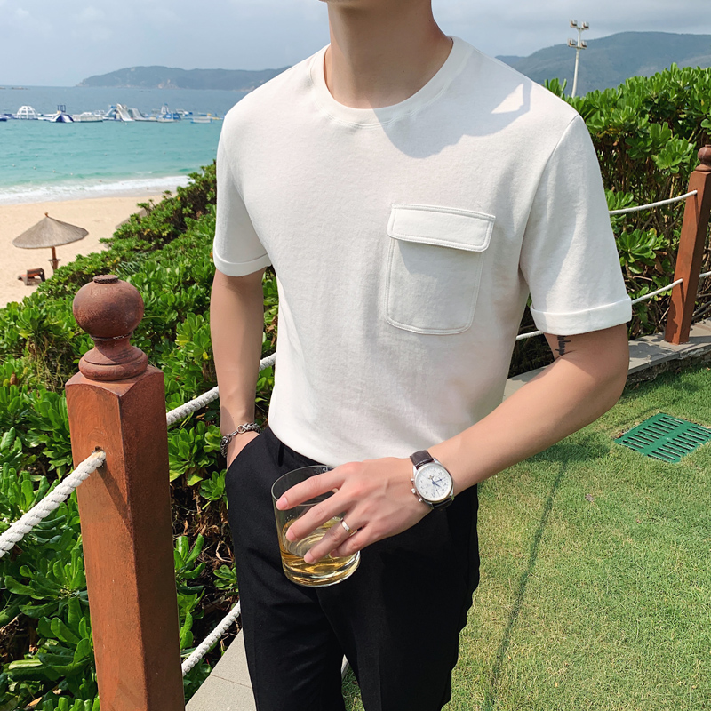 5Colors Summer Solid T Shirt Men Short Sleeve All Match Front Pocket Slim Fit Mens Casual T-Shirts O-Neck Comfortable Cotton Tee, Brick red
5Colors Summer Solid T Shirt Men Short Sleeve All Match Front Pocket Slim Fit Mens Casual T-Shirts O-Neck Comfortable Cotton Tee, Brick red