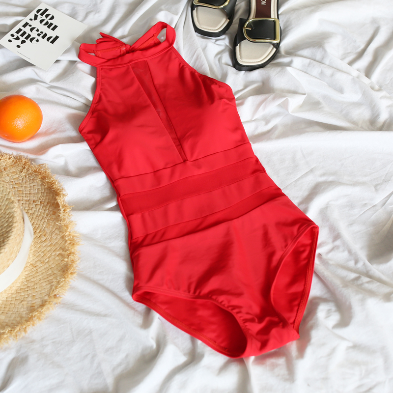new Young girl Retro High Neck one Piece swimsuit Sexy Waist transparent lace Backless women swimwear bathing suits
new Young girl Retro High Neck one Piece swimsuit Sexy Waist transparent lace Backless women swimwear bathing suits