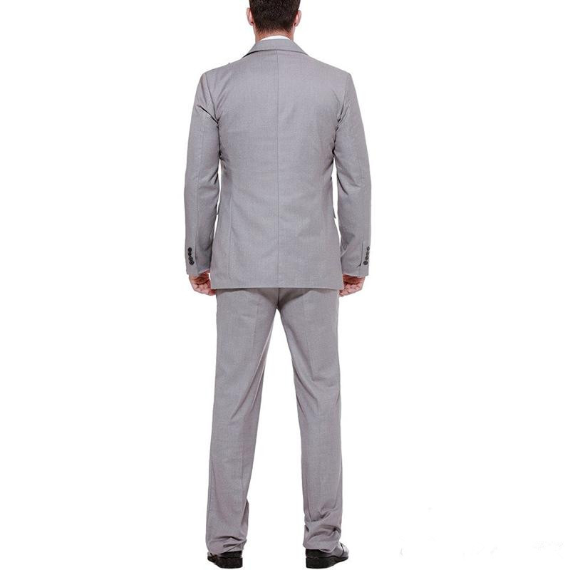 Gray Business Party Men Suits Groom Wear Classic Black Peaked Lapel Wedding Tuxedos Three Pieces(Jacket + Vest+Pants)