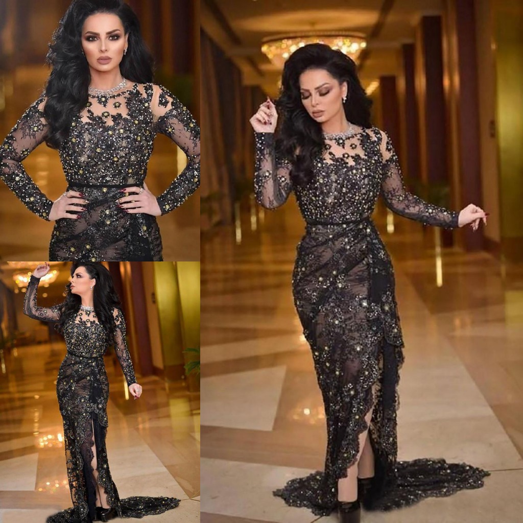 Dubai Arabic Black Lace Split Evening Dresses 2021 Long Sleeve Scoop Sheer Neck Beaded Formal Party Gowns Special Occasion Prom Dress AL6770, Light sky blue
Dubai Arabic Black Lace Split Evening Dresses 2021 Long Sleeve Scoop Sheer Neck Beaded Formal Party Gowns Special Occasion Prom Dress AL6770, Light sky blue