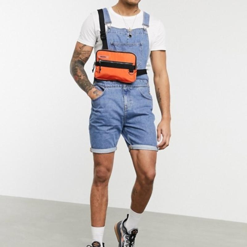2020 Men' Casual Jeans Overalls Multiple pockets Straps Slim jumpsuit Short pants Denim Bib Pants Rompers Streetwear, Blue
2020 Men' Casual Jeans Overalls Multiple pockets Straps Slim jumpsuit Short pants Denim Bib Pants Rompers Streetwear, Blue