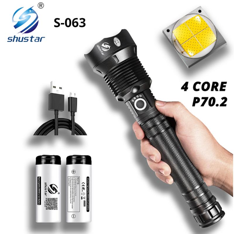 Powerful LED With XHP 70.2 Lamp bead Zoomable 3 lighting modes LED Torch Support for Mircro charging hunting lamp
Powerful LED With XHP 70.2 Lamp bead Zoomable 3 lighting modes LED Torch Support for Mircro charging hunting lamp