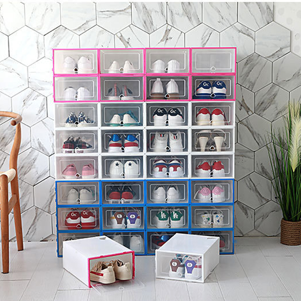 6PCS Flip Shoes Box Thickened Transparent Drawer Case Plastic Shoe Boxes Stackable Box Shoe Organizer Shoebox storage Shoe rack, Purple
6PCS Flip Shoes Box Thickened Transparent Drawer Case Plastic Shoe Boxes Stackable Box Shoe Organizer Shoebox storage Shoe rack, Purple