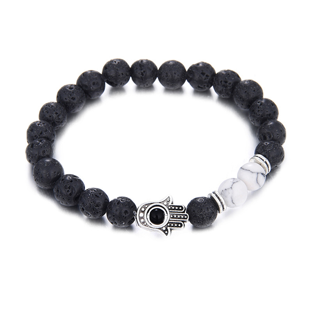 Natural Lava Stone Prayer Beads Beaded Bracelet Hamsa Hand Charms Fatima Palm Bracelet Women Men Fashion Anti-fatigue Diffuser ps0698, Golden;silver
Natural Lava Stone Prayer Beads Beaded Bracelet Hamsa Hand Charms Fatima Palm Bracelet Women Men Fashion Anti-fatigue Diffuser ps0698, Golden;silver