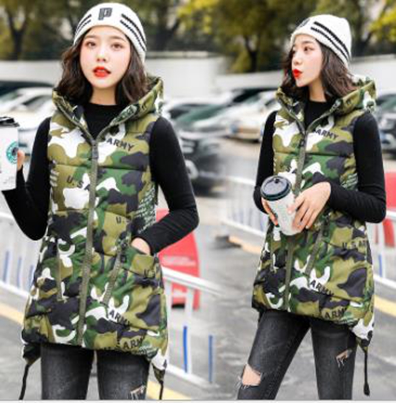 Wholesale fashion women's autumn and winter new style camouflage short hooded slim cotton vest, Color
Wholesale fashion women's autumn and winter new style camouflage short hooded slim cotton vest, Color