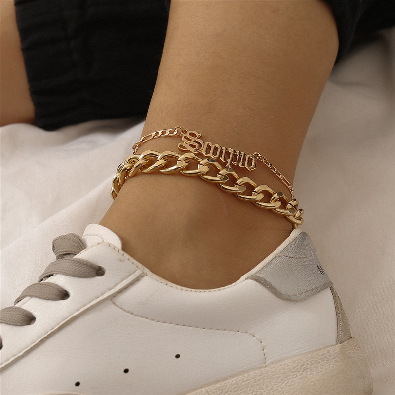 Geometric Hollow Letter Anklets Sets For Female Beach Vacation Foot Ornaments Double Layer Alloy Gold Anklet Fashion Jewelry Accessories
Geometric Hollow Letter Anklets Sets For Female Beach Vacation Foot Ornaments Double Layer Alloy Gold Anklet Fashion Jewelry Accessories