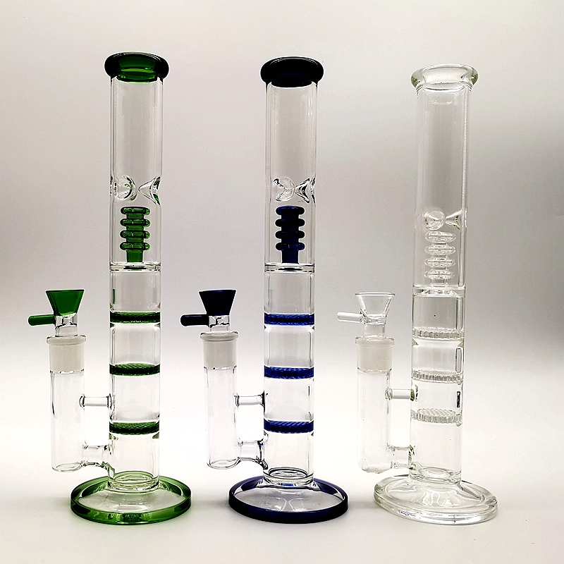 Tall Straight Tube Glass Bongs Triple Water Pipes Birdcage Percolator Oil Dab Rigs 18mm Joint Green Blue Clear With Bowl
Tall Straight Tube Glass Bongs Triple Water Pipes Birdcage Percolator Oil Dab Rigs 18mm Joint Green Blue Clear With Bowl