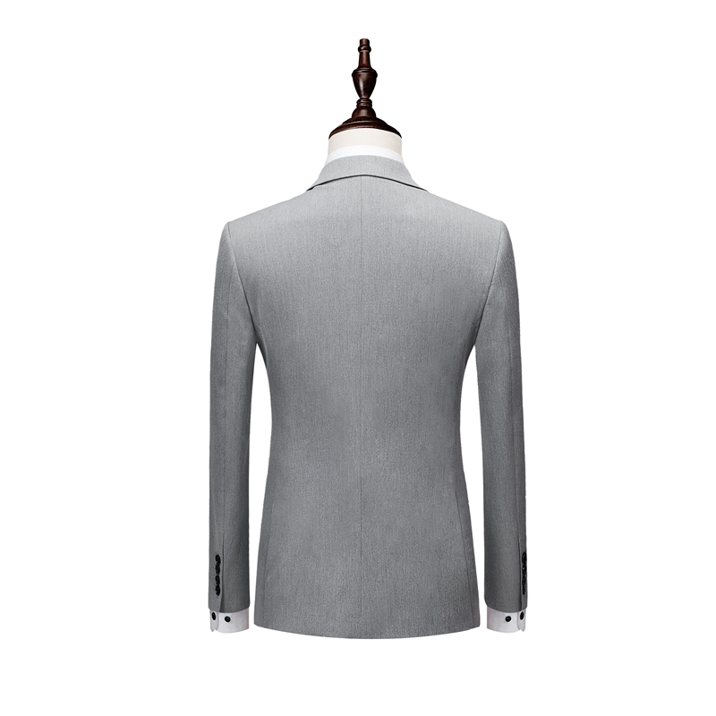 Silver Men Suits Slim Business Office Work Party Wedding Groom Tuxedo Stage Banquet Evening Dinner Double Breasted Six Buttons