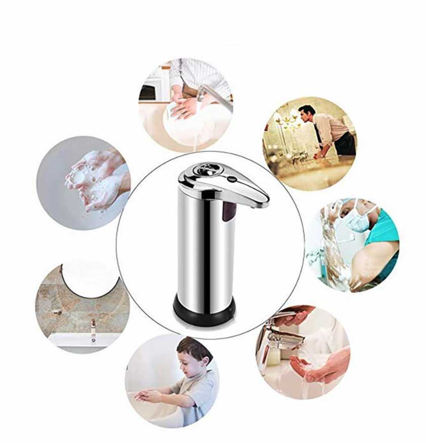 250ML Automatic Sensor Soap Dispenser Liquid Dispensers Portable Stainless Steel infrared Sensor