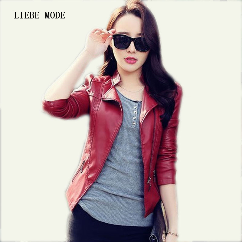 Spring Autumn Short Design Solid Red Black Slim Fit Leather Jacket Women Pu Leather Moto Biker Jacket Ladies Lether Coats
Spring Autumn Short Design Solid Red Black Slim Fit Leather Jacket Women Pu Leather Moto Biker Jacket Ladies Lether Coats