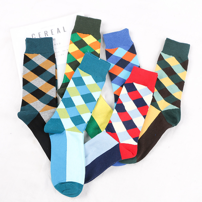 Retro Rhombus Men's Crew Socks Fashion Street Harajuku Cotton Male Athletic Socks Patchwork Casual Boys Hosiery Mid-calf Length
Retro Rhombus Men's Crew Socks Fashion Street Harajuku Cotton Male Athletic Socks Patchwork Casual Boys Hosiery Mid-calf Length