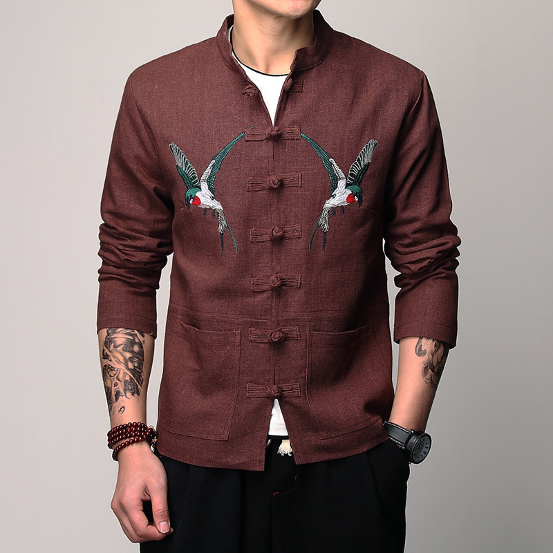 Mens Traditional Chinese Clothing Cotton Linen Tang Suit Men Bird Embroidered Tai Chi Master Jackets Male Tops
Mens Traditional Chinese Clothing Cotton Linen Tang Suit Men Bird Embroidered Tai Chi Master Jackets Male Tops