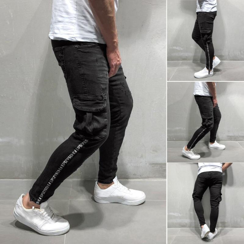 2020 men' tight-fitting casual webbing stitching jeans Slim stretch tight denim zipper feet pencil trousers 6.3, Black
2020 men' tight-fitting casual webbing stitching jeans Slim stretch tight denim zipper feet pencil trousers 6.3, Black
