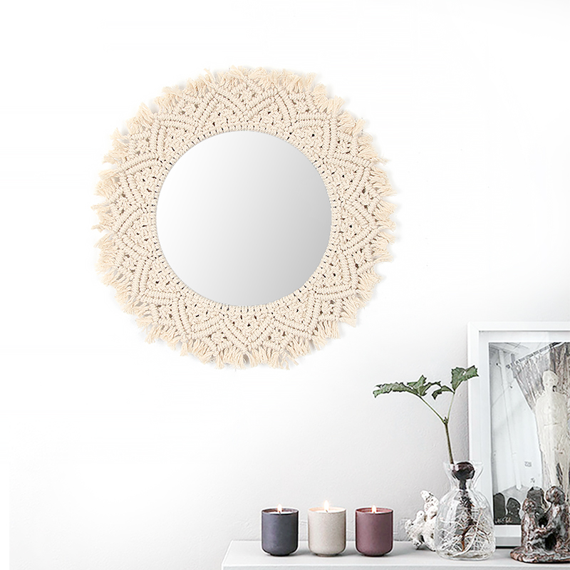 Feather Macrame hand-woven simple home hang - up living room wall hanging decorations decorative mirror wall tapestry serape
Feather Macrame hand-woven simple home hang - up living room wall hanging decorations decorative mirror wall tapestry serape